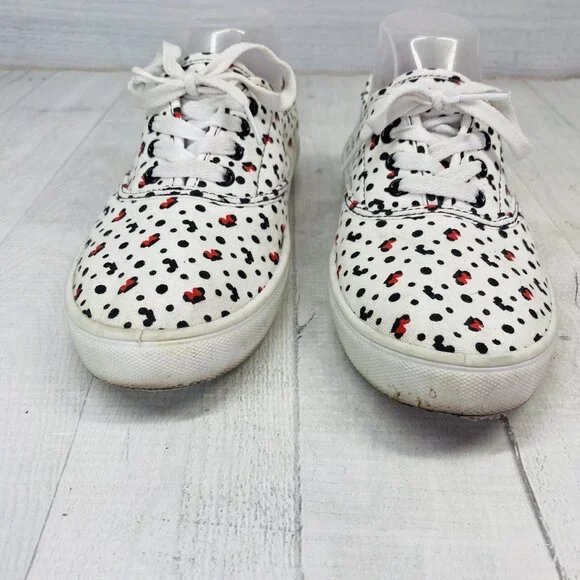 Disney Womens MINNIE MICKEY EARS Polka White Canvas Lace Up Tennis Shoes Size 7 - Picture 4 of 12